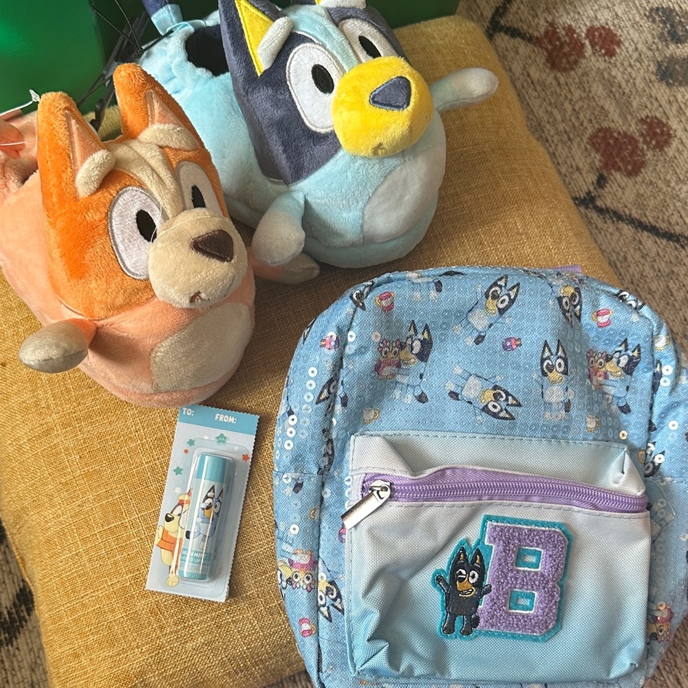 Bluey Themed Backpack and slippers Set